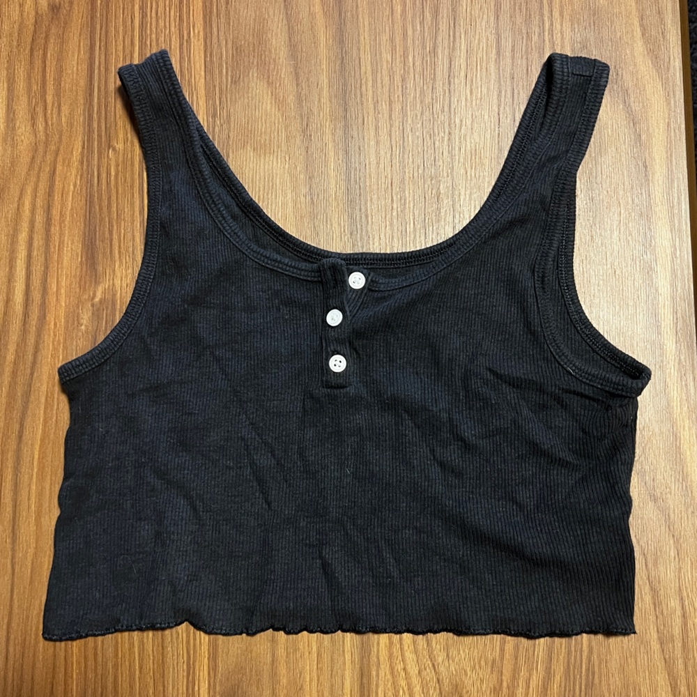 American Eagle Outfitters Black Crop Top